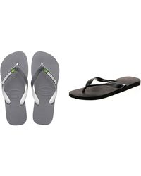 Havaianas - Brasil Mix Adult Flip Flops | Color: Grey/white/white | - Lyst