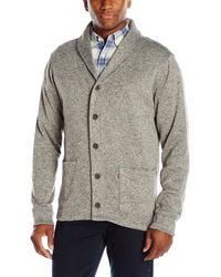 levi's men's reverve geometric fleece cardigan