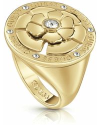 Guess - Ring PEONY WITH CRYSTAL BIG RING(GL Edelstahl 54 Gold 32012923 - Lyst