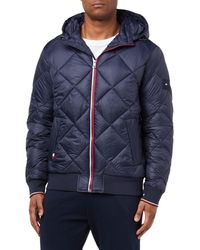 Tommy Hilfiger - Doudoune Diamond Quilted Hooded Jacket en Polyester Recyclé - Lyst
