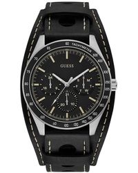 Guess - S Multi Dial Quartz Watch With Leather Strap W1100g1 - Lyst
