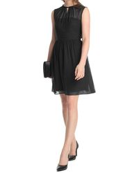 Esprit Collection 025EO1E015 - Vestido, con Manga Corta para Mujer, Color Black 001, Talla 38 - Negro