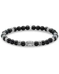 Thomas Sabo - Bracelet pour homme avec perles en onyx polies et perles au design artistique en argent sterling 925 noirci - Lyst