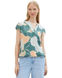 Tom Tailor - Kurzarm-Bluse mit Muster - Lyst