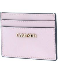 Calvin Klein CK Must Card Holder Silver Pink - Rosa