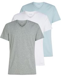 Calvin Klein - Camisetas de ga Corta Hombre Pack de 3 con Cuello de Pico - Lyst