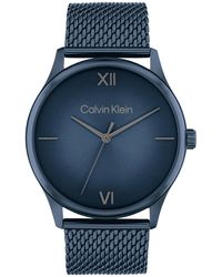 Calvin Klein - Montre à Mouvement à Quartz Trois Aiguilles pour Collection Ascend avec Bracelet Milanais en Acier Inoxydable - Lyst