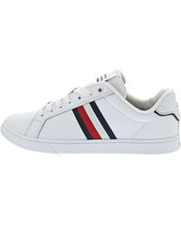Tommy Hilfiger - Corporate Leather Cup Stripes Cupsole Trainers - Lyst