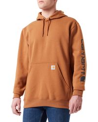 Carhartt - Mensloose Fit Midweight Logo Sleeve Graphic Sweatshirt Brownx-small - Lyst