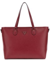 Guess - Sac à épaule bandoulière pour ordinateur portable Norom Travel Tote Rust Red rouge foncé - Lyst
