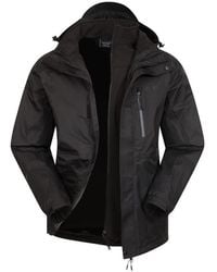 Mountain Warehouse Bracken Extreme S 3 In 1 Waterproof Jacket – Adjustable S - Black