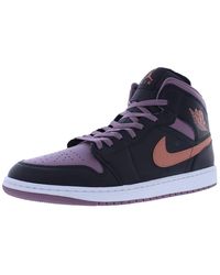 Nike - Jordan 1 Mid Se Black/sky J Orange-mauve - Lyst