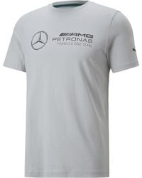 PUMA - T-Shirt Mercedes-AMG Petronas Motorsport F1 Essentials Logo L Mercedes Team Silver Gray - Lyst