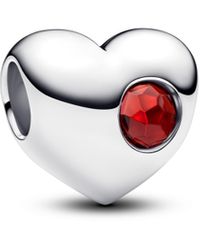PANDORA - Ciondolo a forma di cuore in argento sterling con cristalli - Lyst