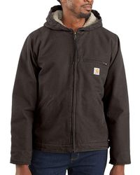 Carhartt - Big & Tall Relaxed Fit Washed Duck Sherpa-lined Jacket - Lyst