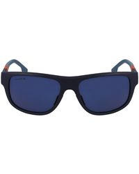 Lacoste - Lunettes de Soleil L6042S 424 MATTE BLUE/BLUE FLASH ORANGE 55/17/145 - Lyst