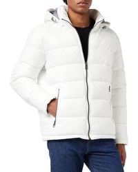 Guess - Mid Weight Puffer Jacket - Wit - Xl - Lyst