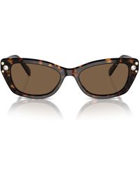 Swarovski - Sk6019f Low Bridge Fit Oval Sunglasses - Lyst