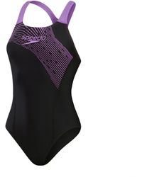 Speedo - S Medley Logo Swimming Costume Black Sweet Purple - Lyst