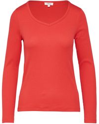 S.oliver - Feines Jersey-Longsleeve mit Rippstruktur mohnrot 42 - Lyst