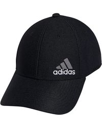 adidas - Release 3 Structured Stretch Fit Cap Black/white/grey Lg/xl - Lyst