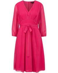 Comma, - Kurzes Kleid mit Bindegürtel pink 44 - Lyst