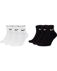 Nike 6 Paar Kurze Socke Knöchelhoch Weiß Schwarz Sparset SX7667 Everyday Cotton Cushioned Ankle Sportsocken Größe 34 36