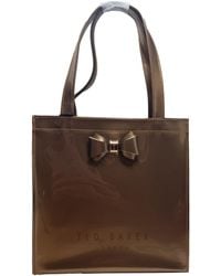 Ted Baker - Aracon S Plain Bow Icon Shopper Bag Size Small In Rose Gold - Lyst
