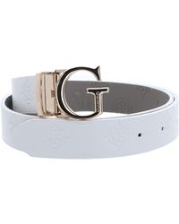 Guess - Jena Adjustable And Reversible Pant Belt W85 White Multi - raccourcissable - Lyst