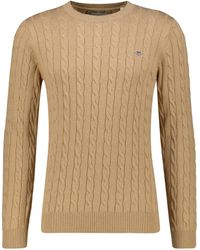 GANT - Cotton Cable C-neck Sweater - Lyst