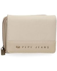 Pepe Jeans - Morgan Portefeuille avec Porte-Monnaie Beige 10 x 8 x 3 cm Polyester et PU by Joumma Bags - Lyst