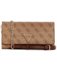 Guess - Noelle Xbody Flap Organizer Latte Logo/Brown - Lyst