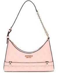 Guess - Zarela Top Zip Shoulder Bag Peony Logo - Lyst