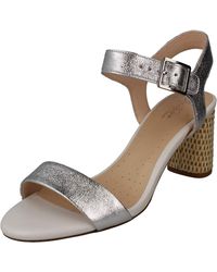 Clarks - Amali Weave Leather Sandals In Silver Combi Standard Fit Size 51⁄2 - Lyst