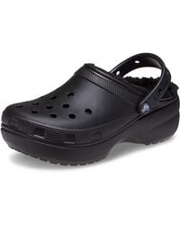 Crocs™ - Classic Platform Lined Clog W Black Size 6 Uk - Lyst