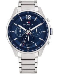 Tommy Hilfiger - Reloj Analógico de Cuarzo Multifunción para Hombre con Correa de Acero Inoxidable Plateada - 1791973 - Lyst