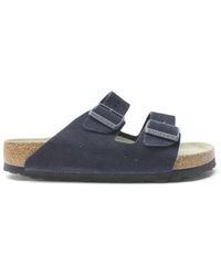 Birkenstock - Arizona Bs Suede Leather Midnight Sandals 8 Uk - Lyst