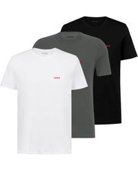 HUGO - T-Shirts Kurzarmshirts Cotton Crew-Neck 3er Pack - Lyst