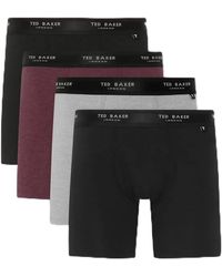 Ted Baker - Boxer Briefs 4 Pack Cotton Stretch Black Mix - Lyst