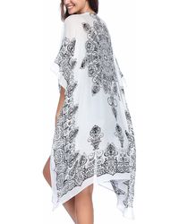 HIKARO - Strand Kimono Cardigan Bohemian Floral Print Bikini Badeanzug Cover Ups - Lyst