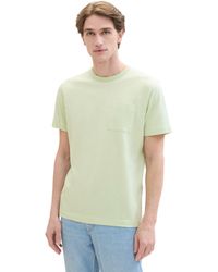 Tom Tailor - Basic T-Shirt mit Streifen und Brusttasche - Lyst