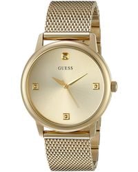 Guess - Gold-tone Slim Mesh Watch - Lyst