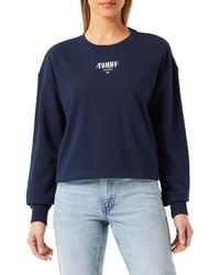 Tommy Hilfiger - Tommy Jeans Sudadera sin Capucha para Mujer Essential Logo - Lyst