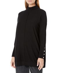Anne Klein - Mock Neck Sweater Long Sleeve With Buttons - Lyst