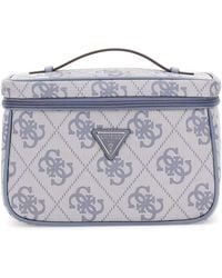 Guess - Kosmetiktasche Toiletry Train Case Slate Logo blaugrau - Lyst