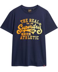 Superdry - Klassisches Reworked T-Shirt mit Grafik-Print Marineblau Meliert M - Lyst