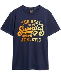 Superdry - Klassisches Reworked T-Shirt mit Grafik-Print Marineblau Meliert M - Lyst