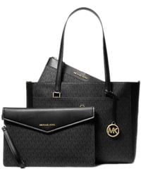 Michael Kors - Maisie 3 In 1 Large Top Zip Tote Crossbody Pouch Wristlet Mk Signature - Lyst
