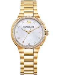Swarovski - Citi Mini Orologio da donna al quarzo con Display analogico e braccialetto in metallo dorato 5221172 - Lyst