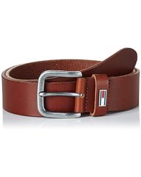 Tommy Hilfiger Uomo FLAG LOOP BELT Cintura Marrone (Dark Tan 253) 95